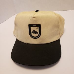 Vintage 1996 Boy Scouts Snapback Trucker Cap Camp Davy Crockett White Black